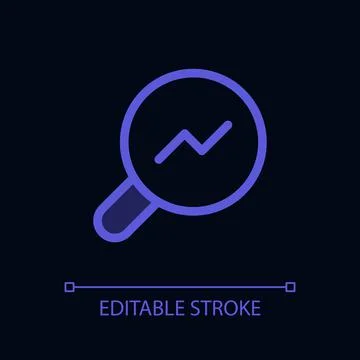 Analytic tool pixel perfect glassmorphism ui icon for dark theme Stock Illustration