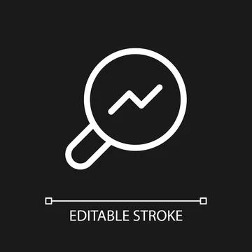 Analytic tool pixel perfect white linear ui icon for dark theme Stock Illustration