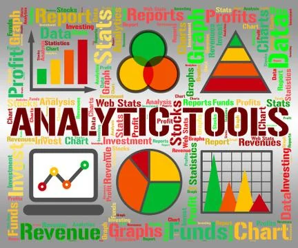 Analytic Tools Shows Data Analytics And Graph 스톡 일러스트