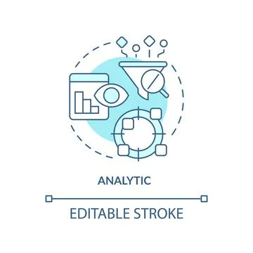 Analytic turquoise concept icon Stock Illustration