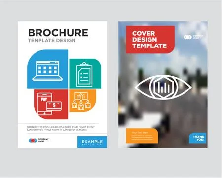 Analytic view brochure flyer design template Stock Illustration