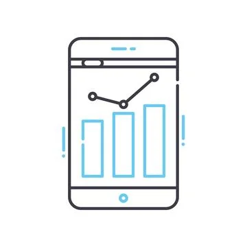 Analytical application line icon, outline symbol, vector illustration, concept Illustrazione stock