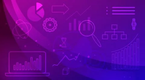 Analytical background, infographic elements. Modern flat style Illustrazione stock