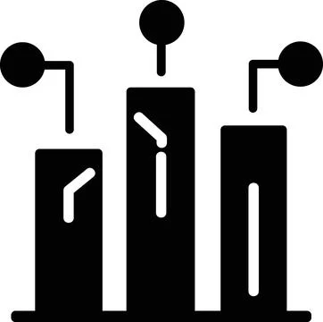 Analytical bar chart data representation icon Stock Illustration