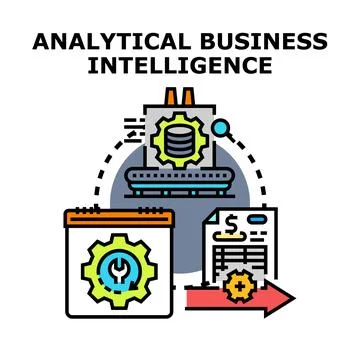 Analytical business intelligence concept developing data strategy Stock-Illustration