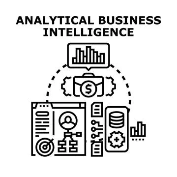 Analytical business intelligence concept representing data analysis Stock Illustration
