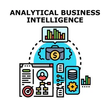 Analytical business intelligence concept representing data analysis Stock Illustration