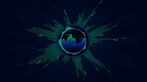 Analytical chart of financial statistics, visual information, vector backgrou Stock Illustration