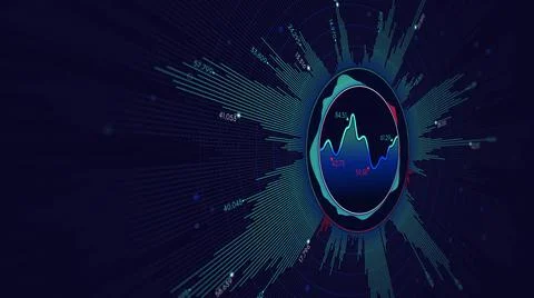 Analytical chart of financial statistics, visual information background, moni Illustrazione stock