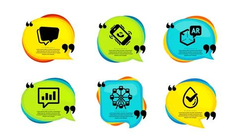 Analytical chat, Speech bubble and Call center icons set. Vector 스톡 일러스트