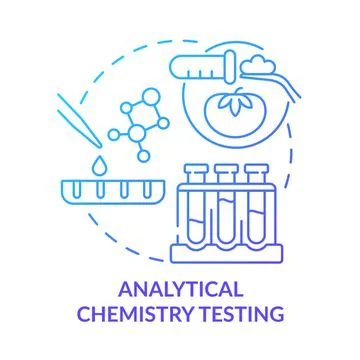 Analytical chemistry testing blue gradient concept icon Stock Illustration