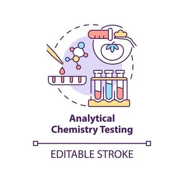 Analytical chemistry testing concept icon Stock Illustration