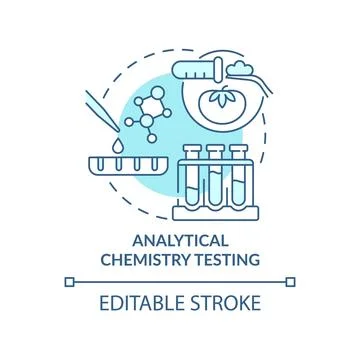 Analytical chemistry testing turquoise concept icon Stock Illustration