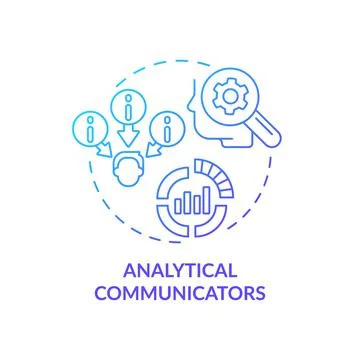 Analytical communicators blue gradient concept icon Stock Illustration