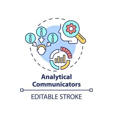 Analytical communicators concept icon Stock Illustration