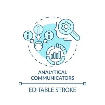 Analytical communicators turquoise concept icon Stock Illustration