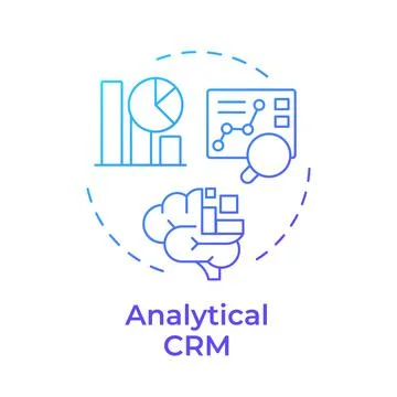 Analytical CRM blue gradient concept icon Stock Illustration
