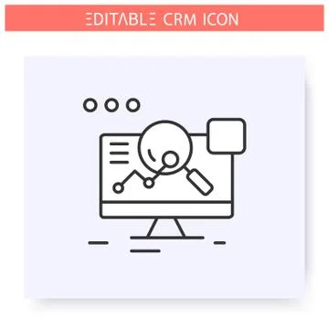 Analytical CRM line icon. Editable 库存插图