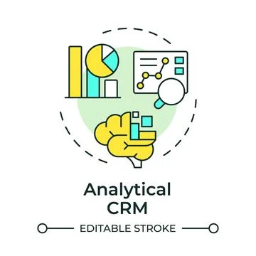 Analytical CRM multi color concept icon Stock Illustration