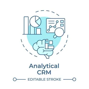 Analytical CRM soft blue concept icon Stock Illustration