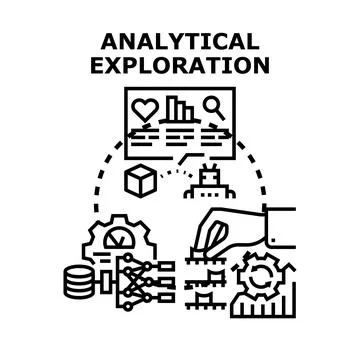 Analytical data exploration concept for business intelligence Stock Illustration