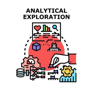 Analytical data exploration concept for business intelligence Stock Illustration