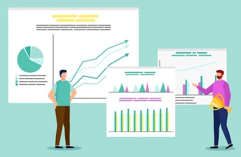 Analytical Data, Financial Charts and Graphics Stock Illustration