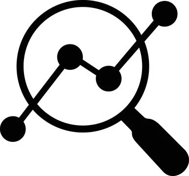 Analytical data research icon with magnifying glass Stock Illustration