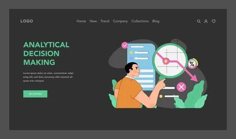 Analytical decision making concept. Flat vector illustration Stock Illustration