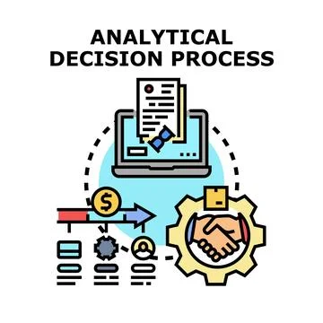 Analytical decision process vector illustration for business development Stock Illustration