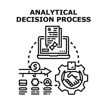 Analytical decision process vector illustration for business development Stock Illustration