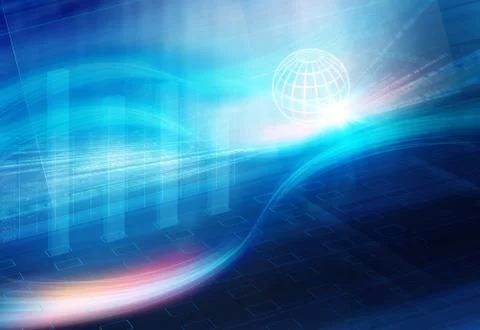 Analytical economic graph in blue background concept series 스톡 일러스트