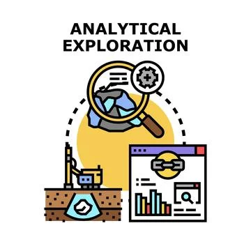 Analytical exploration of data mining and research process Stock Illustration