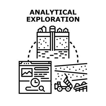 Analytical exploration process for geotechnical site investigation Stock Illustration