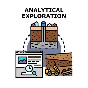 Analytical exploration process for geotechnical site investigation Stock Illustration
