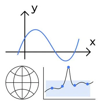 Analytical Graphs and Global Data Concepts for Statistical and Business Ins.. Stock Illustration