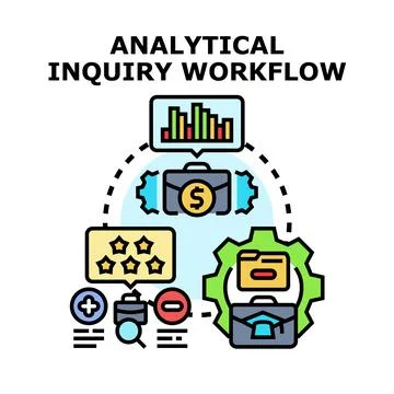 Analytical inquiry workflow concept vector illustration 스톡 일러스트