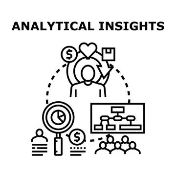 Analytical insights concept analyzing business data strategy Stock Illustration