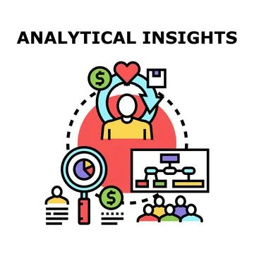 Analytical insights concept analyzing business data strategy Stock Illustration