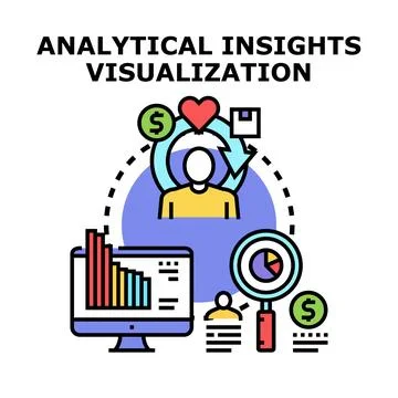 Analytical insights visualization process optimizing business strategies Stock Illustration