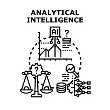Analytical intelligence processing data for business insights Stock Illustration