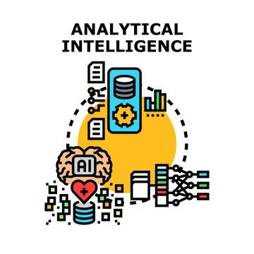 Analytical intelligence processing data for business analytics Stock Illustration