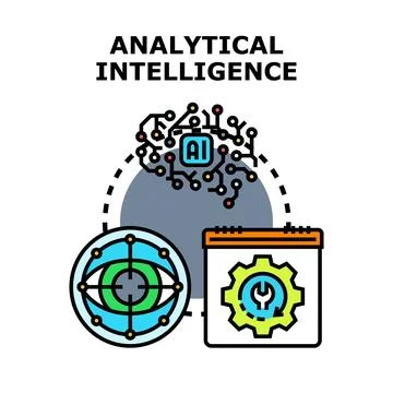 Analytical intelligence processing data visualization and optimization concep Stock Illustration