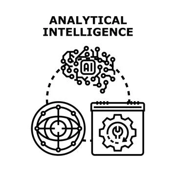Analytical intelligence processing data visualization and optimization concep Stock Illustration