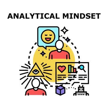Analytical mindset concept for business data analysis Stock Illustration
