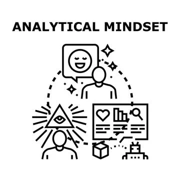Analytical mindset concept for business data analysis Stock Illustration