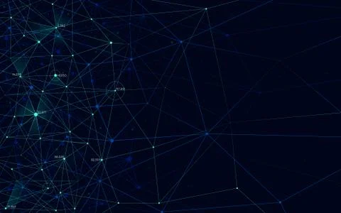 Analytical network, polygonal structure with lines mesh, modern technology el Illustrazione stock