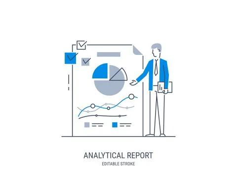 Analytical report men Stock Illustration