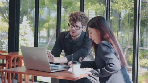 Analytical report while working together with colleagues Stock Footage 147655086