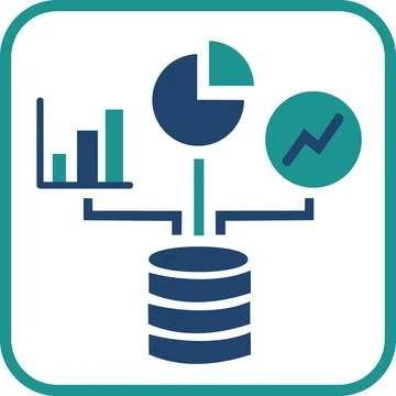 Analytical reporting and business data icon Stock Illustration